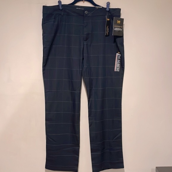 Lee Navy Windowpane Relaxed Fit Straight Leg Pants NWT 16 - Picture 8 of 15